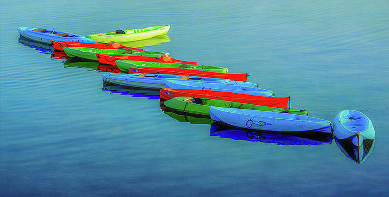 Vibrant Wall Art featuring the photograph Kayak Colors by Marcy Wielfaert