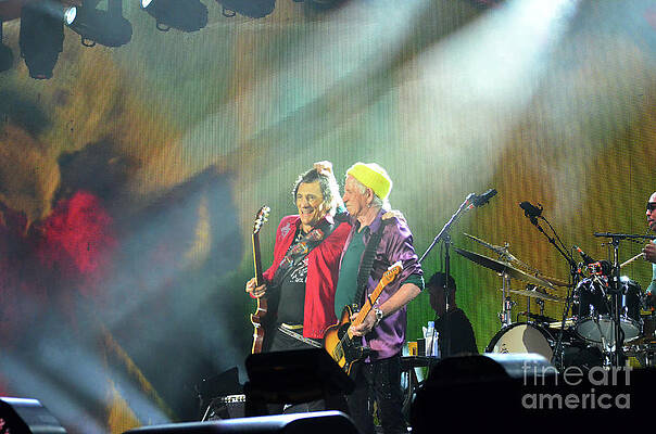 Keith Richards Wall Art featuring the photograph Keef And Ronnie On Stage by La Dolce Vita