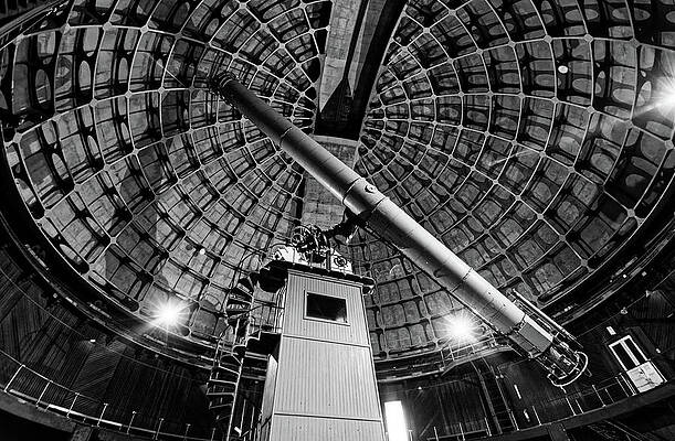 Textured Photograph - Keep Your Eyes On The Stars -- Telescope At Lick Observatory Near San Jose, California by Darin Volpe