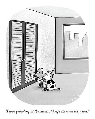 Dogs Growling at the Closet Wall Art