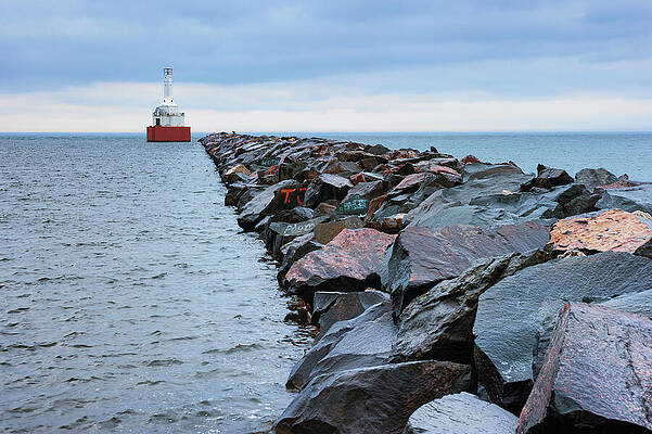 Lake Superior Wall Art featuring the photograph Keweenaw Waterway Upper Passage Light by Michael Collins