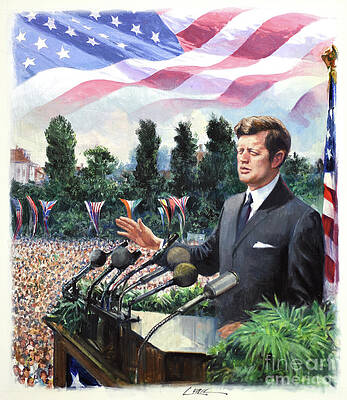 Painting - Kennedy's Speech In Berlin - Ich Bin Ein Berliner by Dennis Lyall