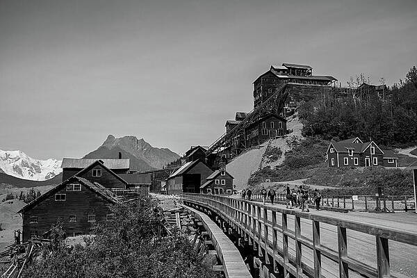 Wall Art featuring the photograph Kennicott Mill Buildings BW by Harry Banks