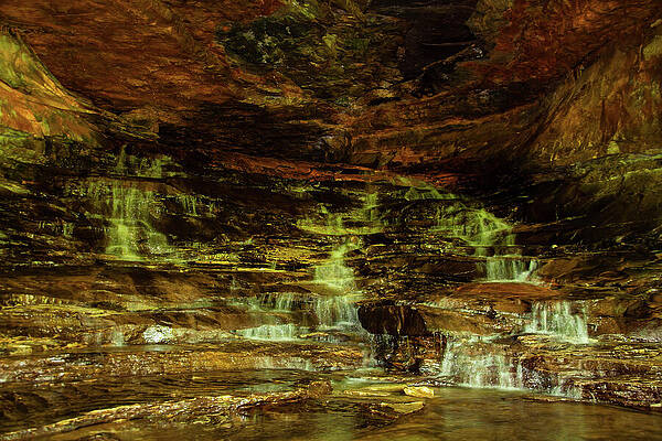 Wall Art featuring the photograph Kentucky Cavern Waterfall 02 by Flees Photos
