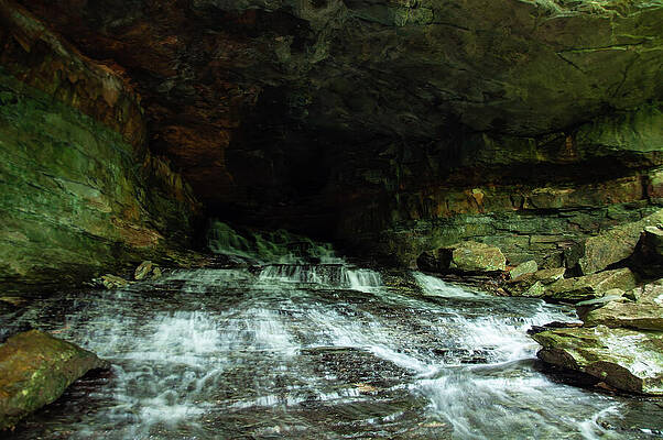 Wall Art featuring the photograph Kentucky Cavern Waterfall  04 by Flees Photos