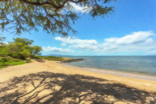 Hawaii Wall Art featuring the painting Kiawe Beach Access by Chris Spencer