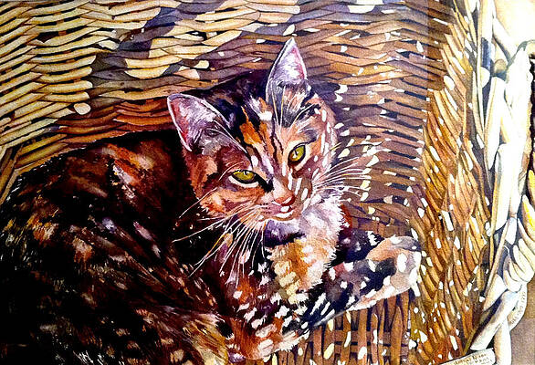 Wall Art featuring the painting Kiki Enjoying Her Sun by Grant Nixon