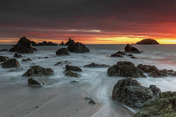 Sunset Photograph - Kilfarrasy Sunset, Copper Coast by Adrian Hendroff
