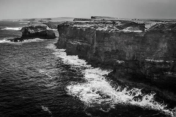 Landscape Photograph - Kilkee Cliffs Black And White by Mark Callanan