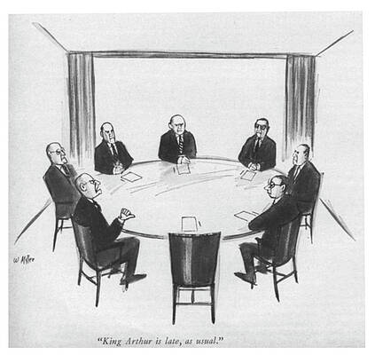 Professional Drawing - King Arthur Is Late by Warren Miller