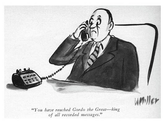 Corporate Drawing - King Of All Recorded Messages by Warren Miller