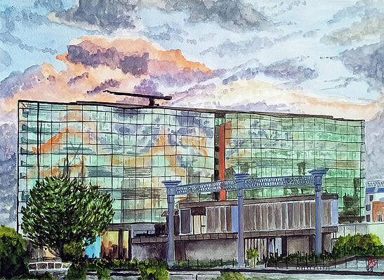 Wall Art featuring the painting Kings Place  The Clouds Trapper  London UK by Francisco Gutierrez