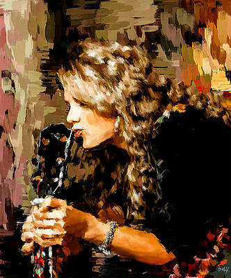 Expressive Digital Art - Taylor Swift Kisses Travis Kelce In The Form Of Mystical Guitar by Gradify Creations