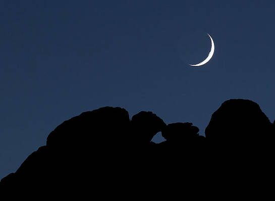 Kissing Camels Moonset by Bob Falcone