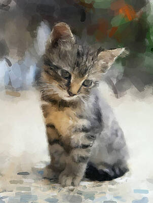Painting - Kitten Watching by Gary Arnold
