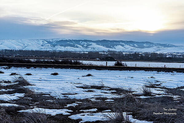 Wall Art featuring the photograph Kittitas Valley And Manastash Ridge With Patchy Snow by Tom Cochran