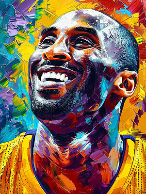 Portrait Painting - Kobe Bryant by Land of Dreams