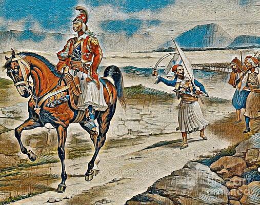 Greece Wall Art featuring the digital art Theodoros Kolokotronis - General by Antonios Valamontes