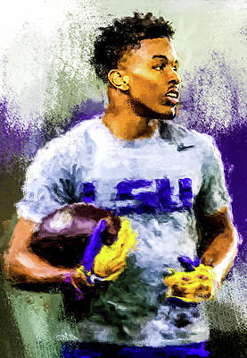 Athlete Holding Football in Training Wall Art