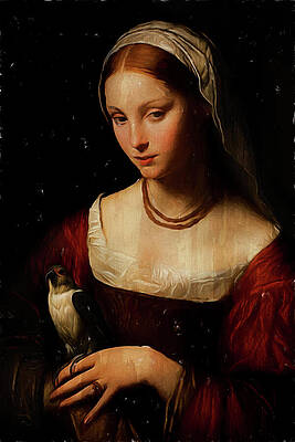 La Donna Velata Digital Painting by Nature Oil Painting