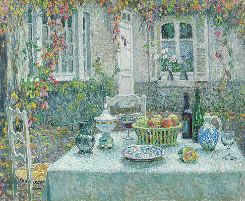 Garden Table in Gerberoy by Le Sidaner Wall Art