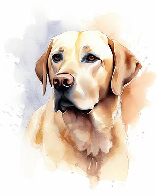 Portrait Painting - Labrador Retriever Portrait by Land of Dreams