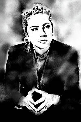 Dramatic Digital Art - Lady Gaga, Hold My Hand by Gradify Creations