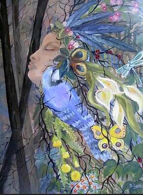Wall Art featuring the painting Lady Of The Woods by Barbara Landry