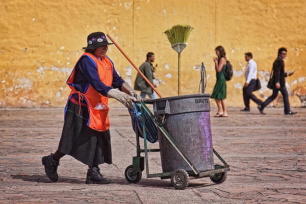 Mexico Wall Art featuring the photograph Lady Street Sweeper by Tatiana Travelways