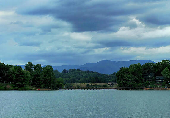North Carolina Wall Art featuring the photograph Lake Junaluska Looking At The Mountains by Flees Photos