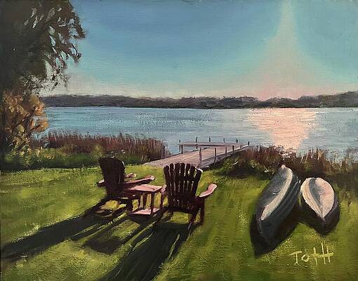 Landscape Wall Art featuring the painting Lake Life by Laura Toth