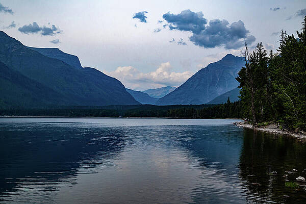 Serene Mountain Lake at Dusk Wall Art