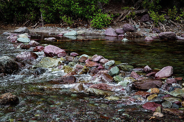 River with Colorful Rock Path Wall Art