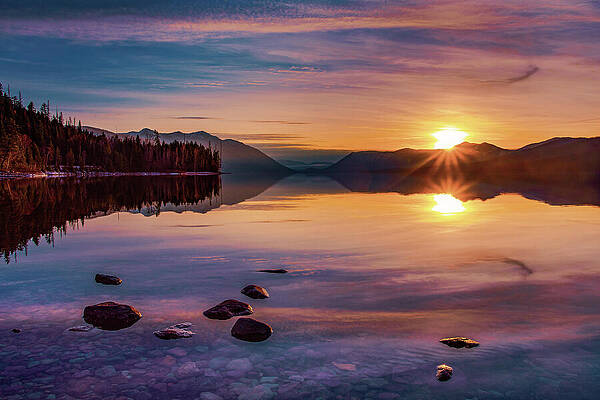 Wall Art featuring the photograph Lake McDonald Reverie - Glacier National Park by Adam Mateo Fierro