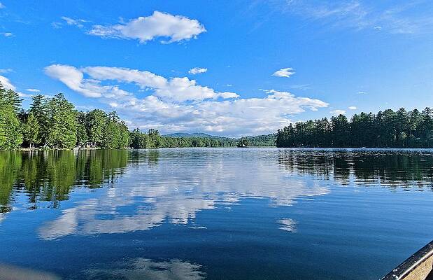 Reflection Photograph - Lake Pennesseewassee, Norway, Maine by Steven Ralser