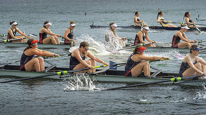 Athlete Wall Art featuring the photograph Lake Waramaug Rowing 06 by Dave King