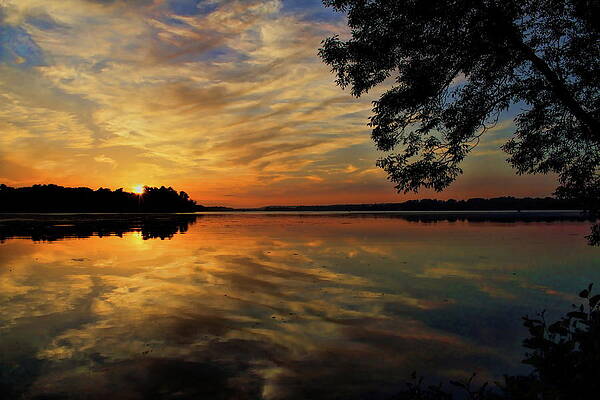 Reflection Photograph - Lake Wausau Summer Sunset Reflection by Dale Kauzlaric