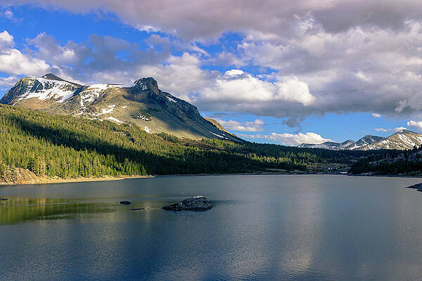 Water Photograph - Lake With Sloping Mountain by David Fountain