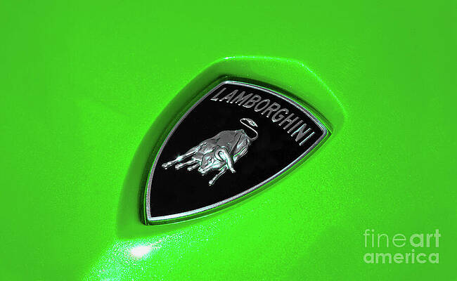 Lamborghini Emblem on Vibrant Green Surface by Stefano Senise