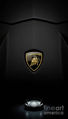 Lamborghini Emblem with Black Car by Stefano Senise