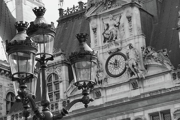 Paris Photograph - Hotel De Ville Lamp Post by Ron Berezuk