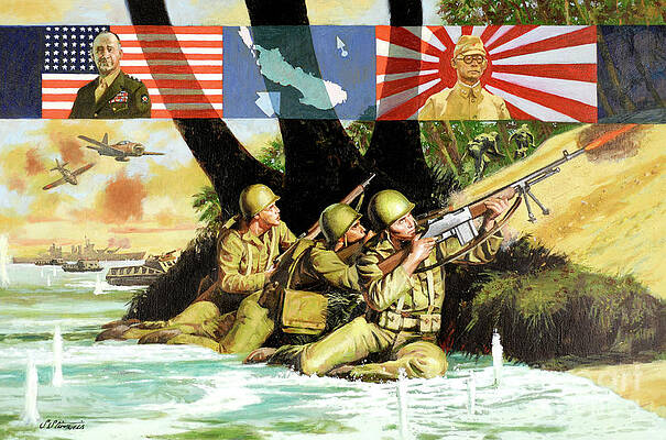 Wall Art featuring the painting Landing At Bougainville by Shannon Stirnweis