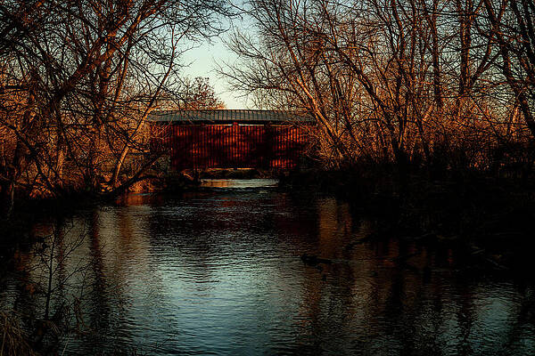 Vibrant Photograph - Landis Mill Covered Bridge, Lancaster PA by Anthony Hightower