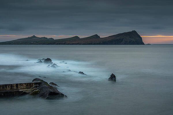 Sunset Photograph - Last Light At Dooneen Pier, Dingle Peninsula by Adrian Hendroff