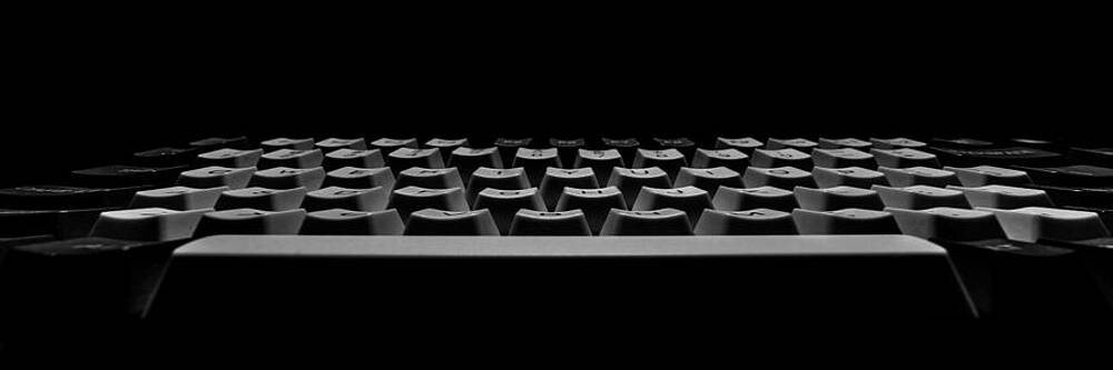 Black And White Photograph - Late Night At A Keyboard by Chad Thunberg