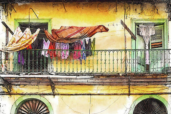 Mixed Media - Laundry Day In Panama City Panama by Tatiana Travelways