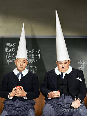 Funny Wall Art featuring the photograph Laurel And Hardy Two Smart Pupils by Franchi Torres