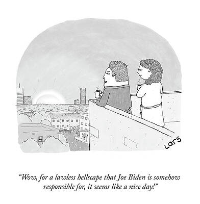 Sunrise Wall Art featuring the drawing Lawless Hellscape by Lars Kenseth