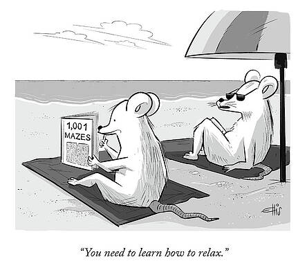 Cartoon Drawing - Learning How To Relax by Ellis Rosen