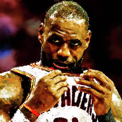 Dramatic Digital Art - Lebron James by Gradify Creations